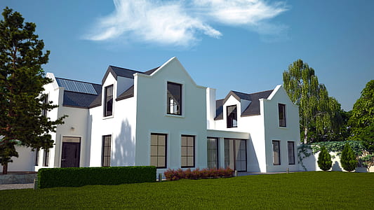 architectural photography of white concrete house thumbnail