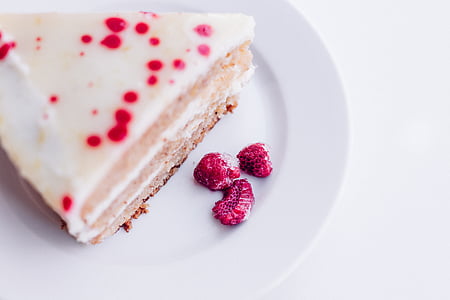 slice of raspberry cheesecake on plate thumbnail