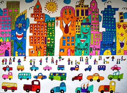 cars and buildings illustration thumbnail