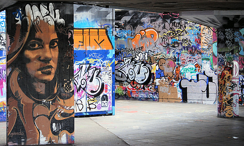 assorted-color graffiti paint in walls thumbnail