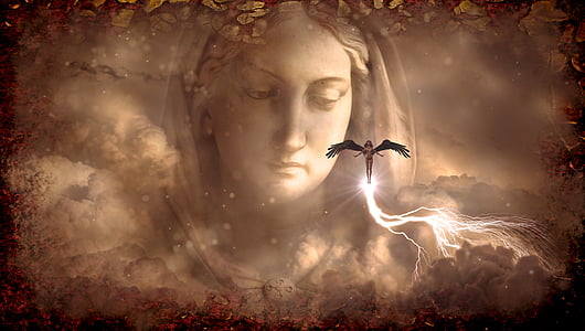 lightning female angels graphic wallpaper thumbnail