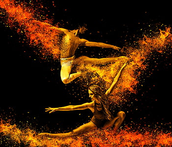 man and woman dancing digital wallpaper thumbnail