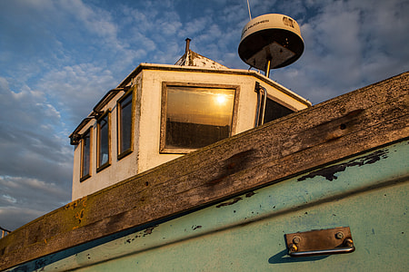 Cropped shot on an old boat on the coast of Dungeness, Kent, England thumbnail