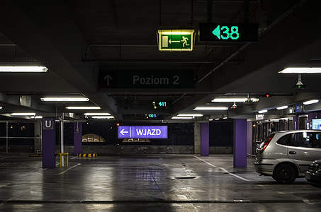vehicle parked in parking lot building thumbnail