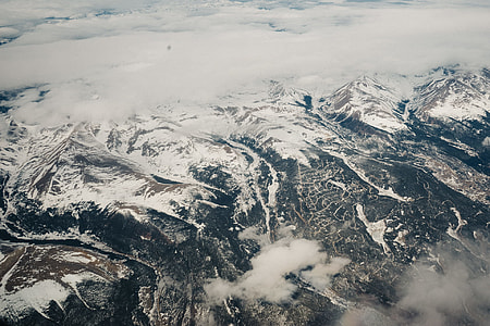 aerial photo of white and black mountains thumbnail