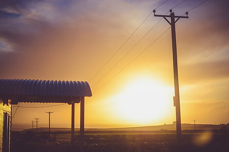 electricity post during dawn thumbnail