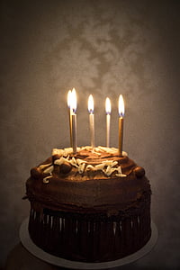 chocolate cake with five candles thumbnail