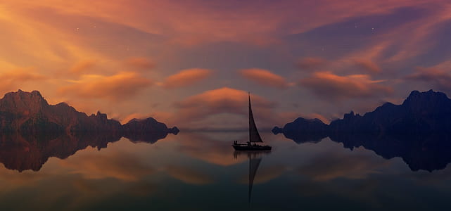 sailing boat during golden houer thumbnail