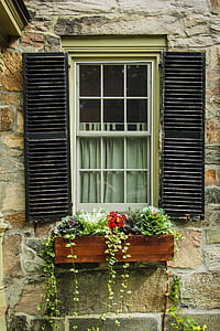 black wooden door window opened thumbnail