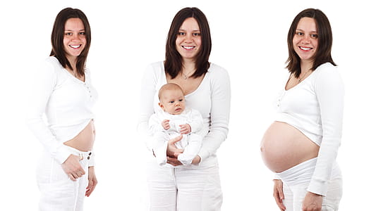 Woman in Pregnancy Stages Illustration thumbnail