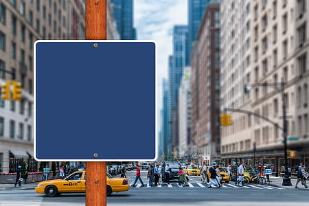 blue and white road signage thumbnail