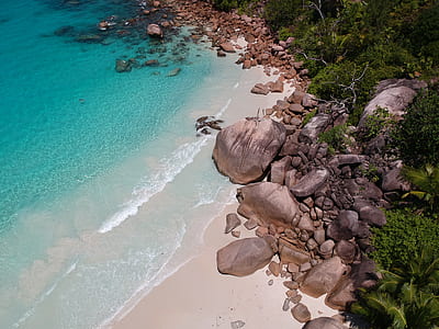 bird's-eye view photo of seashore thumbnail