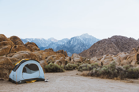 white and black dome tent thumbnail