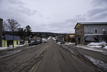 Road going through Grand Marais, Minnesota thumbnail