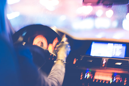Crazy Driving Woman At Night thumbnail