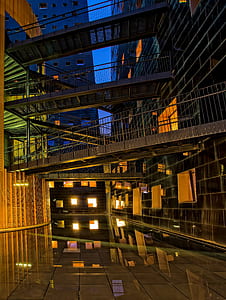 metal bridge between building thumbnail