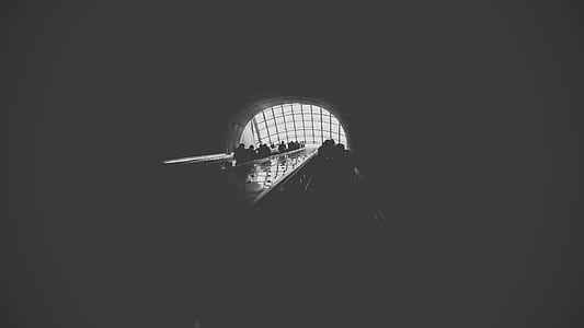 escalator, crowd, light, travel thumbnail