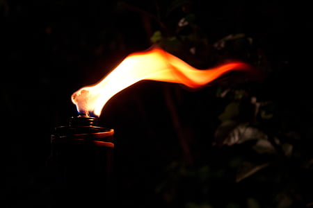 lighted torch in dark thumbnail