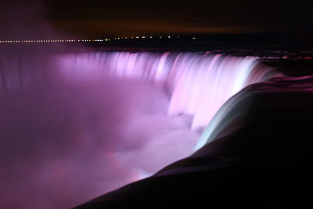 waterfall, horseshoe, falls, illuminated thumbnail