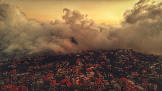 aerial photography of villages thumbnail