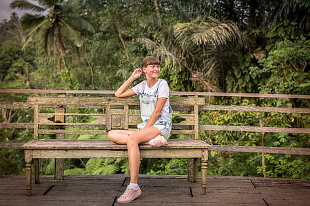 woman sitting on bench thumbnail