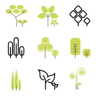 Happy Trees svg vector icon sets