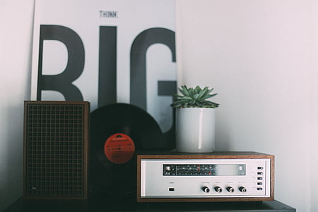 white transistor radio on table thumbnail