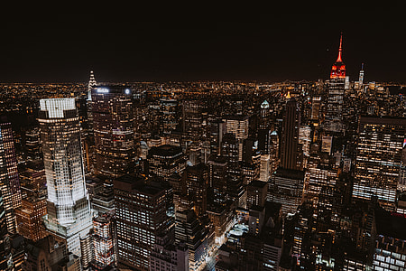aerial photo of building during nighttime thumbnail