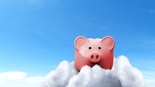 Piggy Bank on Clouds - Savings Concept thumbnail