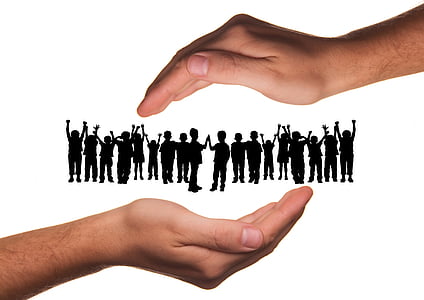 hands over silhouette of children thumbnail