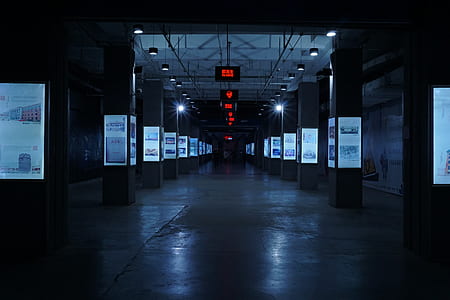 photo of red digital signage inside the basement thumbnail