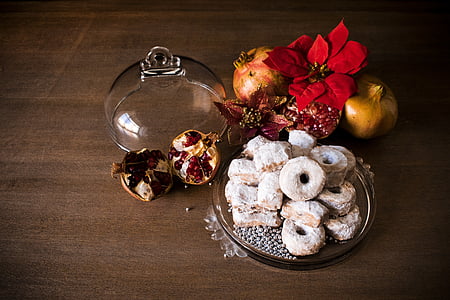 doughnuts served on clear glass done tray thumbnail