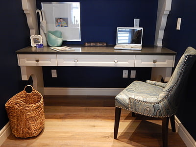 brown fabric chair near desk thumbnail