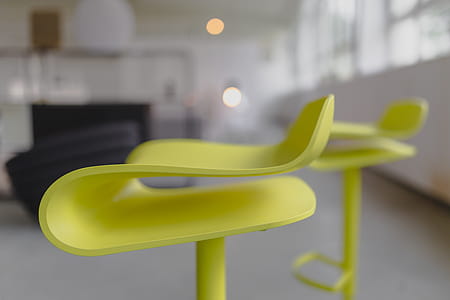Tall yellow bar stool - Modern designer Bar chair thumbnail