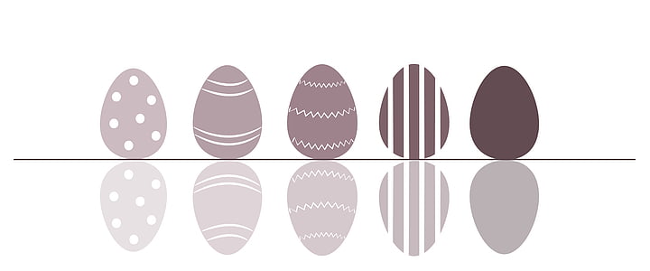 five assorted-color-and-pattern eggs illustration thumbnail