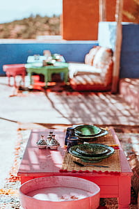 square red wooden table inside room thumbnail