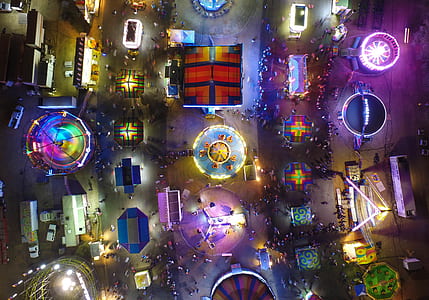 aerial view of buildings with LED lights thumbnail