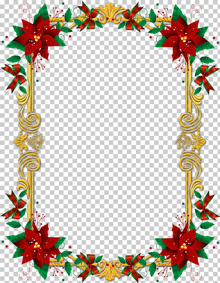 Borders And Frames Poinsettia Garland Frame