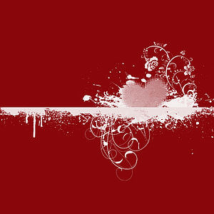 red and white flower and heart art decor thumbnail