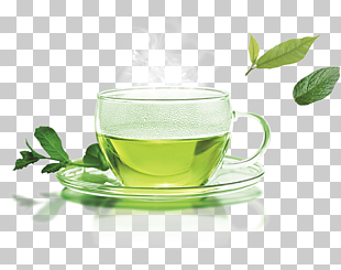 Green tea Juice Matcha Longjing tea, A cup of green tea, glass teacup with green tea PNG clipart