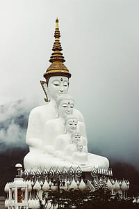 photo of white Gautama Buddha statue thumbnail