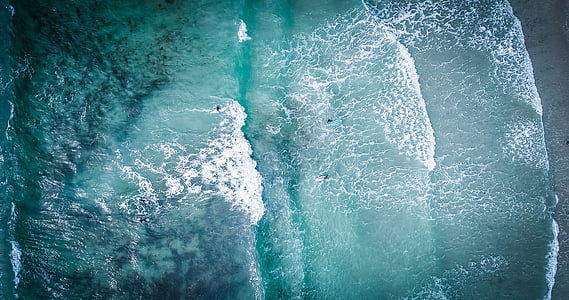 aerial view of ocean waves thumbnail