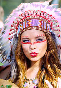woman native american costume and makeup thumbnail