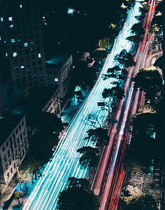 time lapse photography of street during nightime thumbnail