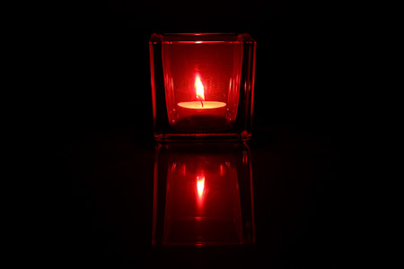 red tealight candle inside case thumbnail