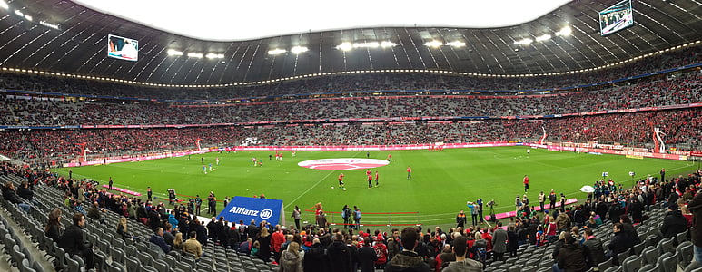 people watching soccer in arena thumbnail