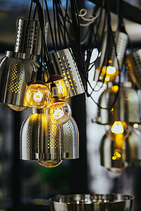 Bright lightbulbs giving warm light thumbnail