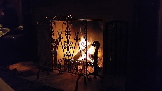 black metal fireplace screen thumbnail