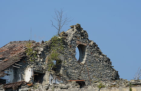 wrecked gray concrete building thumbnail