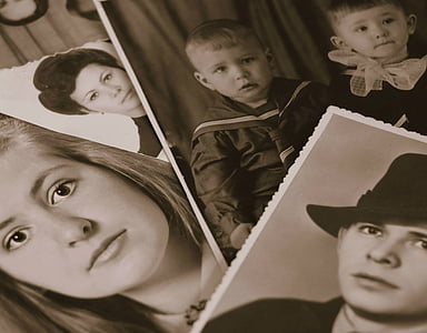 grayscale photo of a toddler, boy, and woman thumbnail